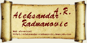 Aleksandar Radmanović vizit kartica